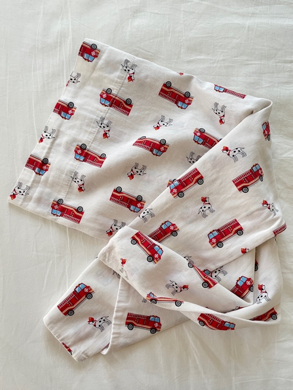 authentic kids Red Fire Truck Print Pillowcase